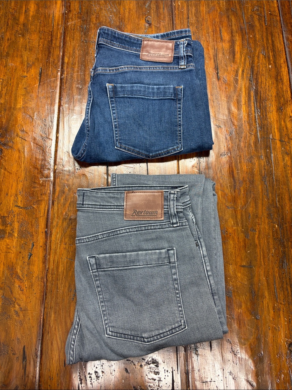 Regrown Men’s Slim Taper Jeans - Blue and Gray